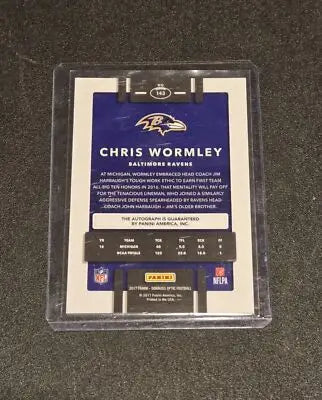 Chris Wormley football card from 2017 Donruss Optic Wormley Rookies Autographs