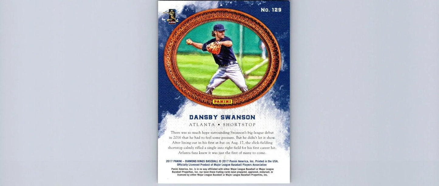 Dansby Swanson 2017 Panini Diamond Kings baseball card #129 for collectors