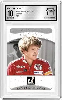 Graded Bill Elliott trading card from Panini Donruss NASCAR 2017 Classics Auto Racing