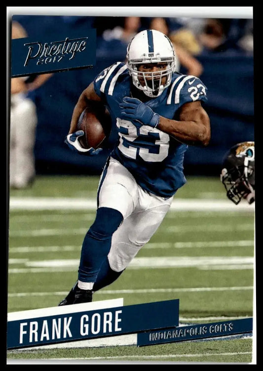 Frank Gore football card from Panini Prestige 2017 featuring Indianapolis Colts player