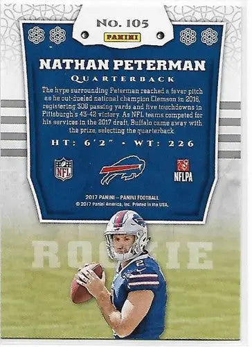 Original gloss Panini Shining Armor Nathan Peterman football card Bills NM-MT