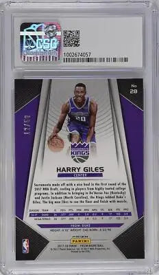 Harry Giles basketball card from 2017 Prizm Pink Fast Break series with CGC 9 grade