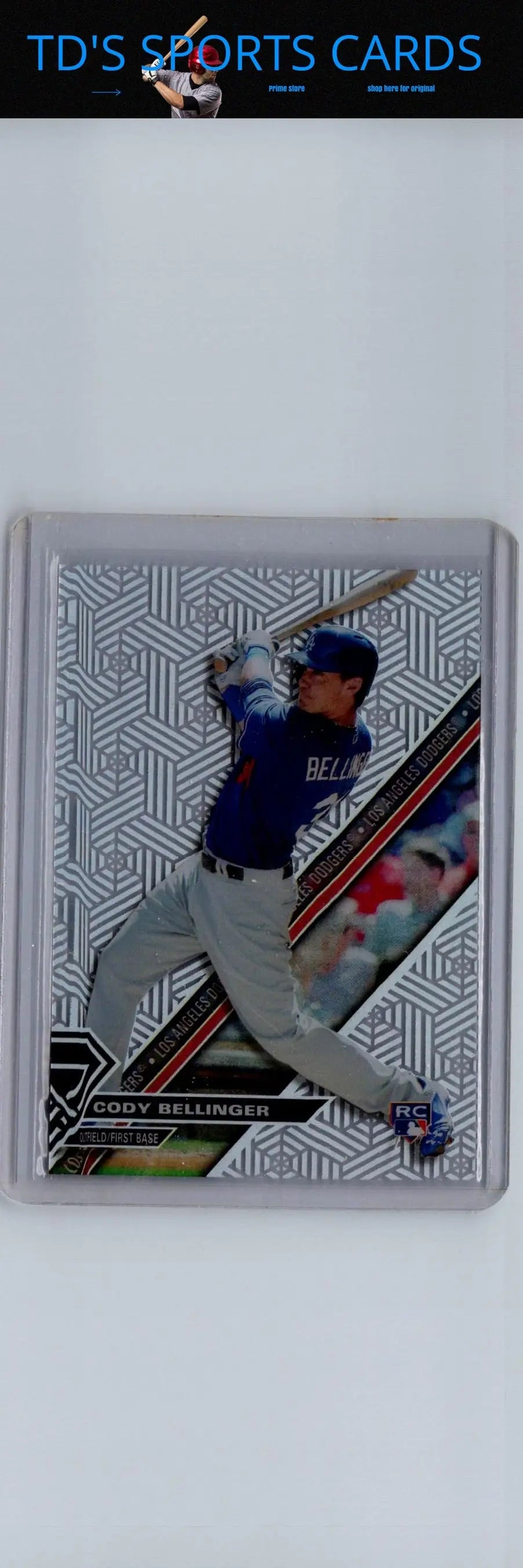 Cody Bellinger baseball card from Topps High Tek 2017 with hexagons circles and spiral dots