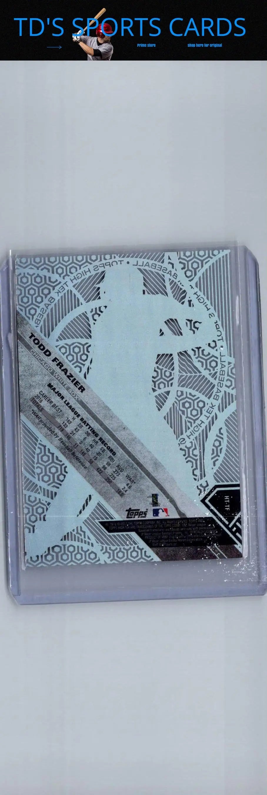 Todd Frazier baseball card from 2017 Topps High Tek with Todd Frazier pattern design