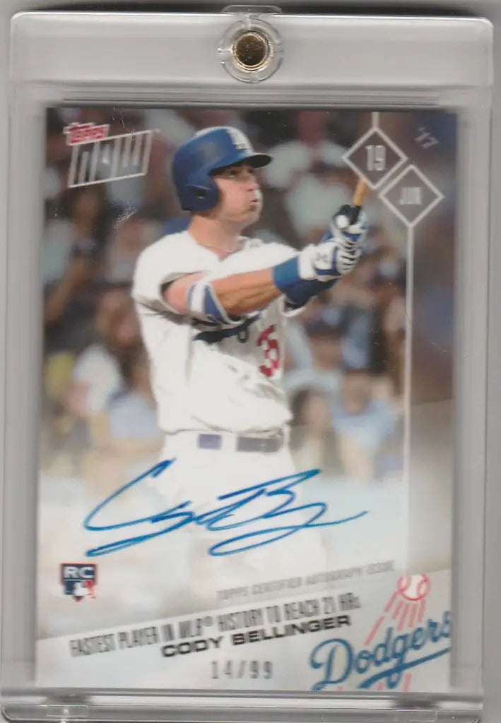 Cody Bellinger Los Angeles Dodgers autographed trading card 14/99 from 270A series