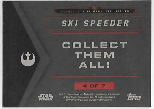 Topps Star Wars Journey trading card featuring Ski Speeder with original gloss finish