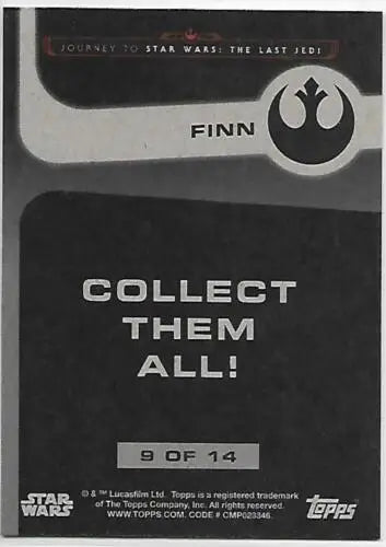 Star Wars trading card from Topps Star Wars Journey with original gloss finish