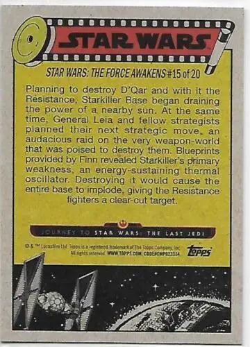 Topps Star Wars Journey trading card with original gloss from The Last Jedi series