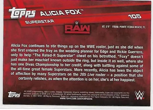 2017 Topps Then Now Forever Bronze #105 Alicia Fox NM-MT - Trading Cards