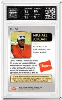 Graded Michael Jordan trading card from Fleer Hanes MJ Michael Jordan #MJ-30
