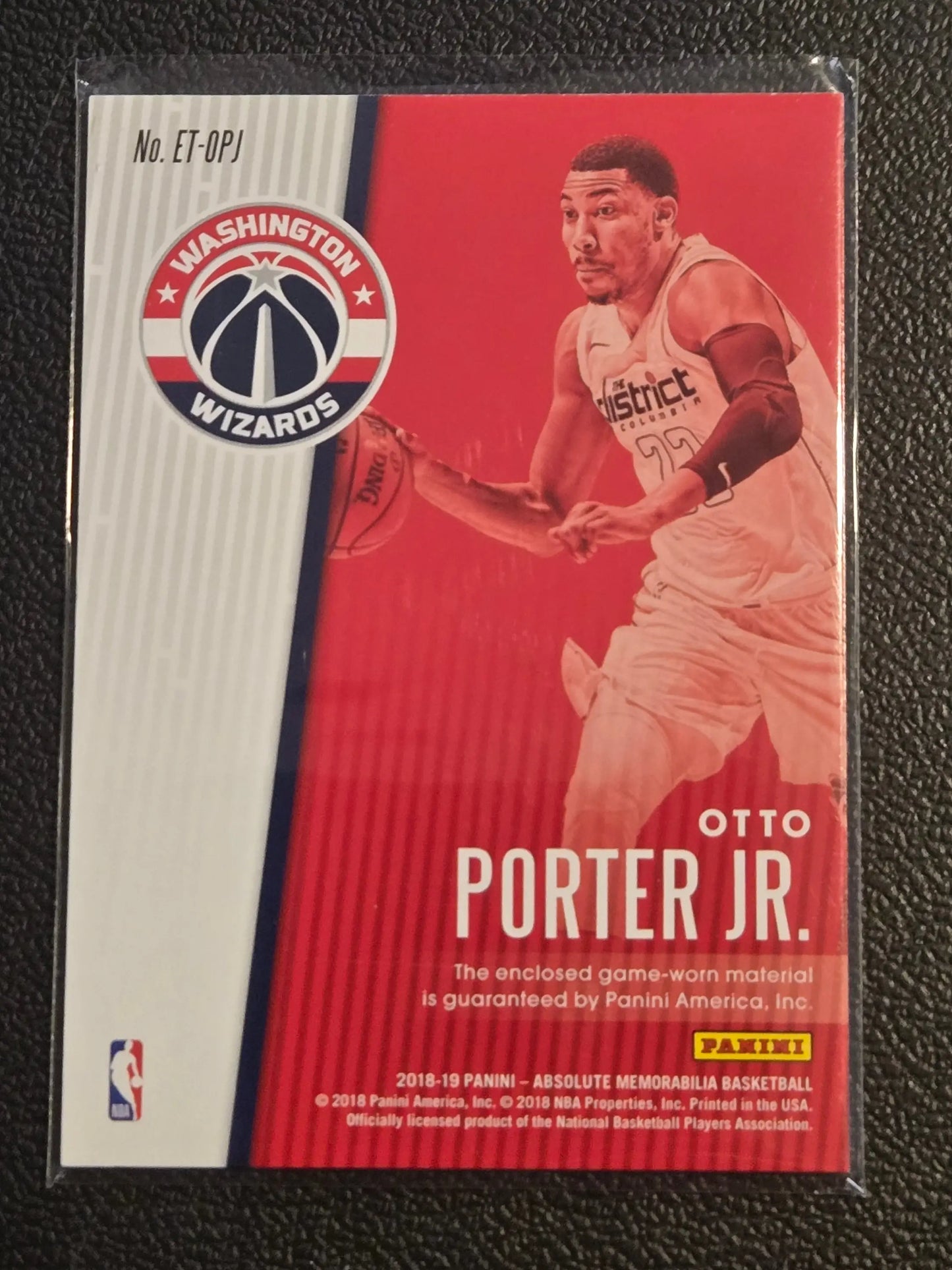 Basketball trading card featuring Otto Porter Jr. from Panini Absolute Established Threads