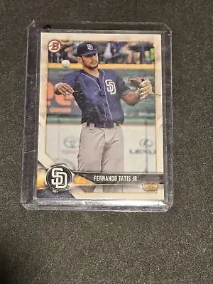 2018 Bowman BP114 Fernando Tatis Jr. Prospect Baseball Card featuring fernando tatis