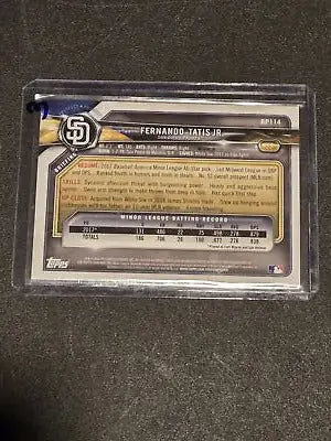 Fernando Tatis Jr. baseball card from 2018 Bowman BP114 Fernando Tatis prospects set