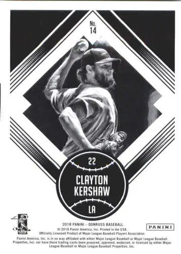 2018 Donruss #14 Clayton Kershaw NM-MT Dodgers Diamond King - Trading Cards