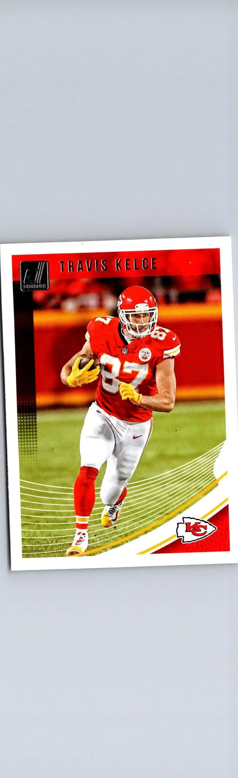 2018 Donruss Travis Kelce football card front view for sports collectibles collection