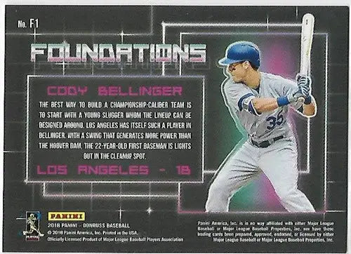 2018 Donruss Foundations Crystals #1 Cody Bellinger NM-MT Dodgers - Trading Cards