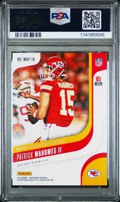 Patrick Mahomes II football card from Panini Contenders MVP Contenders series