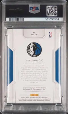 Graded Luka Dončić basketball trading card from Panini National Treasures series