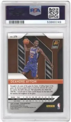 Graded Deandre Ayton basketball card from 2018 Panini Prizm DeAndre series PSA 10