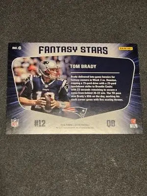 Tom Brady football card from 2018 Score Brady Fantasy Stars collection