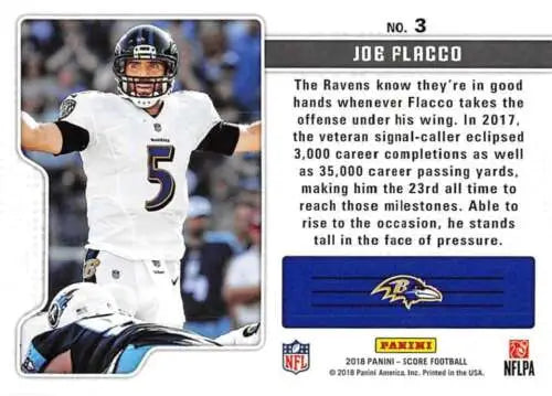 Joe Flacco 2018 Score Signal Callers #3 football card in NM-MT condition, original gloss