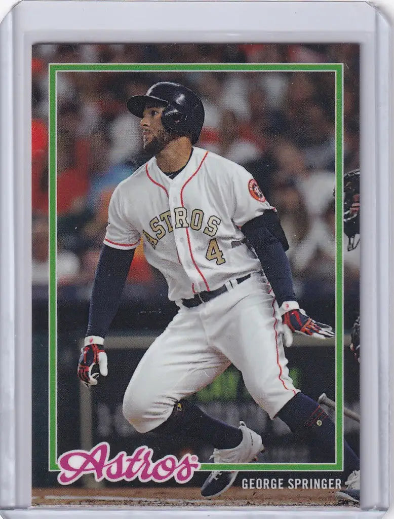Baseball card of George Springer Houston Astros in batting stance from 2018 Topps On Demand