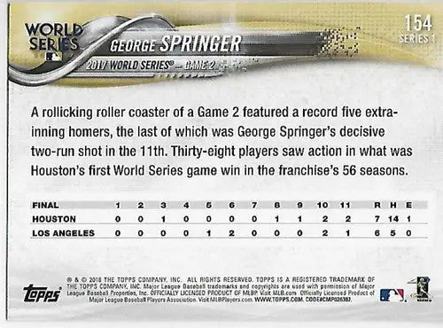 2018 Topps Rainbow Foil #154 George Springer NM-MT Astros ID:15785 - Baseball Card