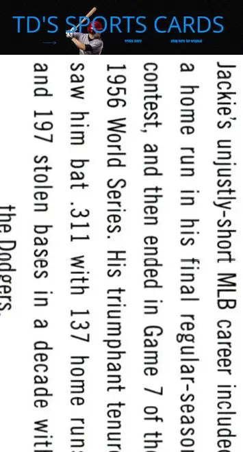 Sports card advertisement for 2018 Topps Update Jackie Robinson Storybook Endings