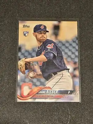 2018 Topps Update US198A Shane Bieber baseball card featuring Shane Bieber collectible