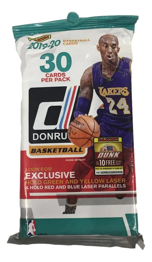 2019-20 Donruss NBA trading cards featuring Lakers player in Panini Fat Pack