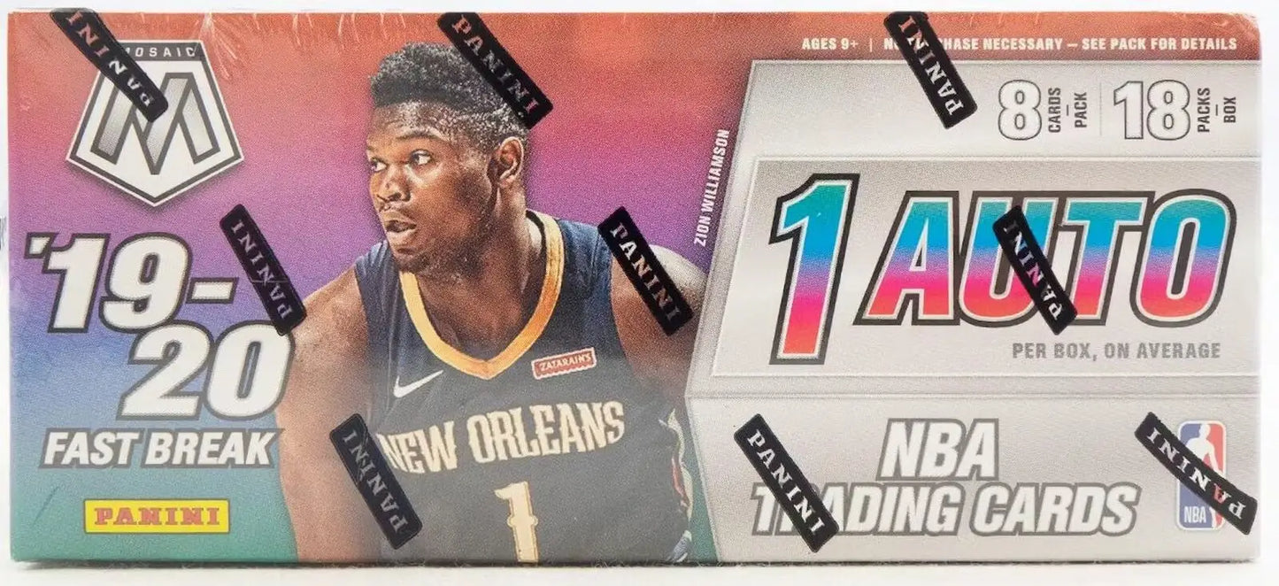 2019 20 Panini Mosaic Basketball Fast Break Box with NBA debut and Black Parallels