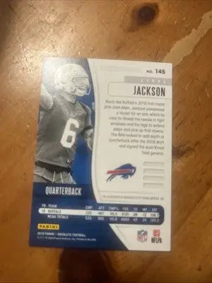 Josh Allen football card featuring Tyree Jackson autograph from the Buffalo Billsâcollectible