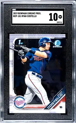 Graded Bowman Chrome Draft Ryan Costello baseball card SGC 10 draft Ryan Costello