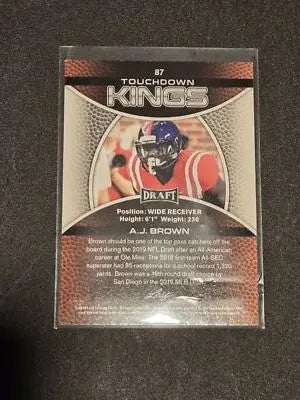 A.J. Brown football card from Leaf Draft 2019 featuring Ole Miss player