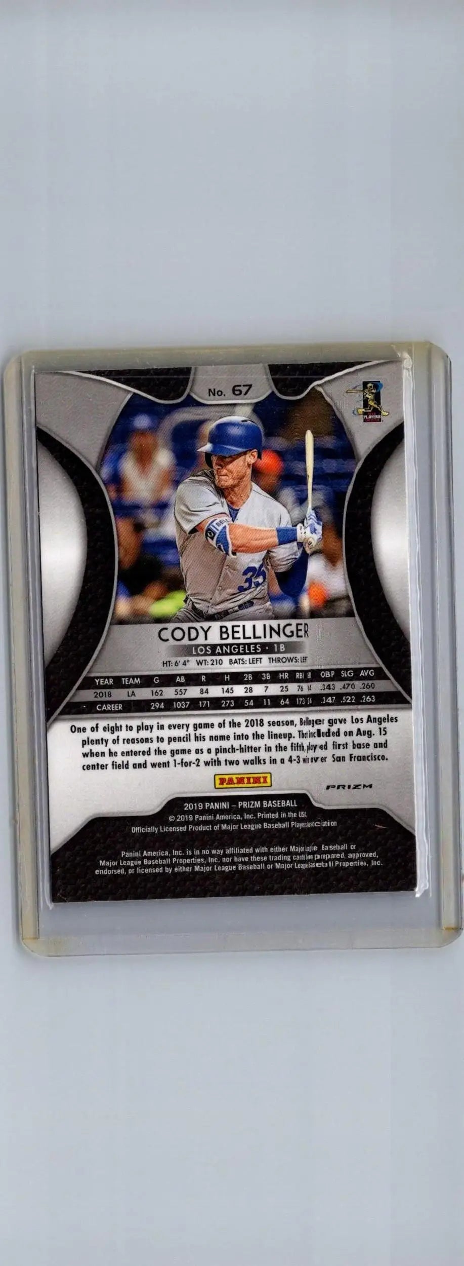 Cody Bellinger baseball card featuring Cody Bellinger Red Prizm from 2019 Panini Prizm