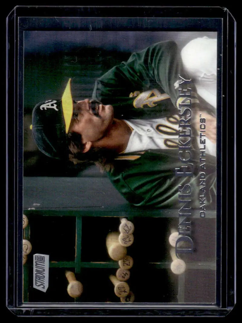 Baseball trading card of Dennis Eckersley in Oakland Athletics green jersey from Stadium Club