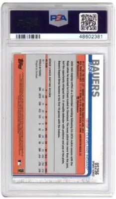 Graded 2019 Topps Update Series Jake Bauers US256 Diving Rainbow Foil Baseball PSA 9