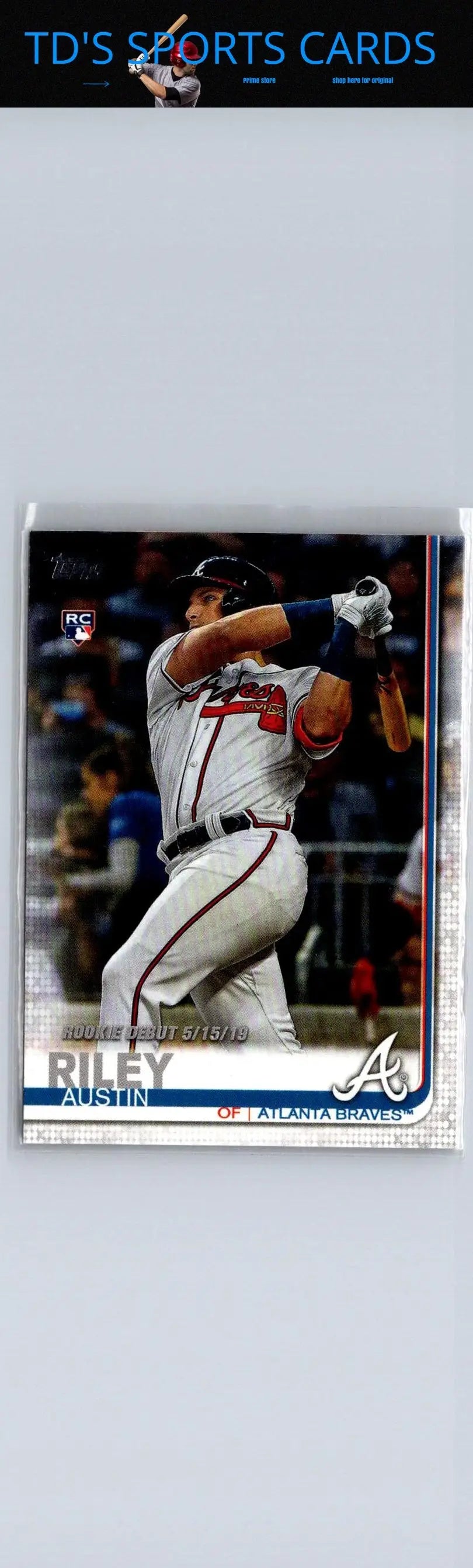 Austin Riley baseball card from 2019 Topps Update US252 featuring the Atlanta Braves star