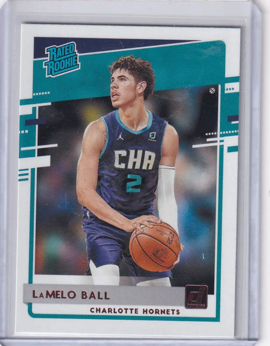 Lamelo Ball Charlotte Hornets trading card from Panini Donruss 2020-21 series