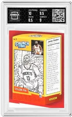Graded Panini Donruss James Harden Crunch Time cereal box collectible artwork