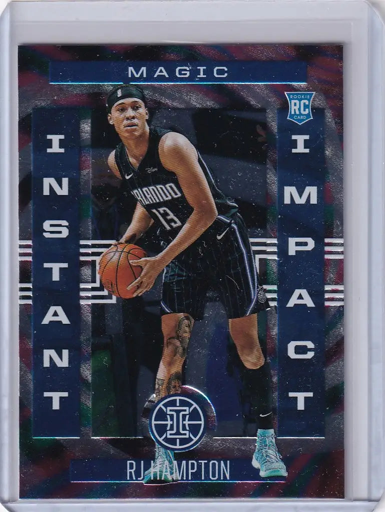 Basketball trading card of RJ Hampton from Orlando Magic in Panini Illusions collection