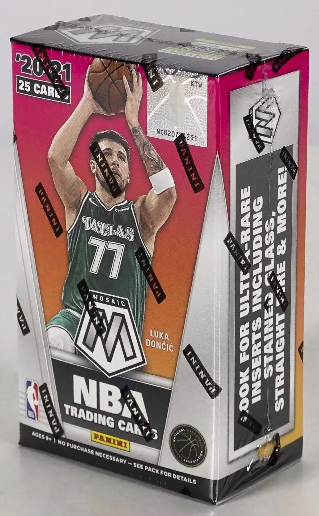 Sealed box of 2020-21 Panini Mosaic Basketball trading cards with Reactive Red Parallels