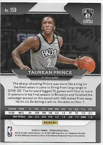 Taurean Prince basketball card from 2020-21 Panini Prizm featuring original gloss