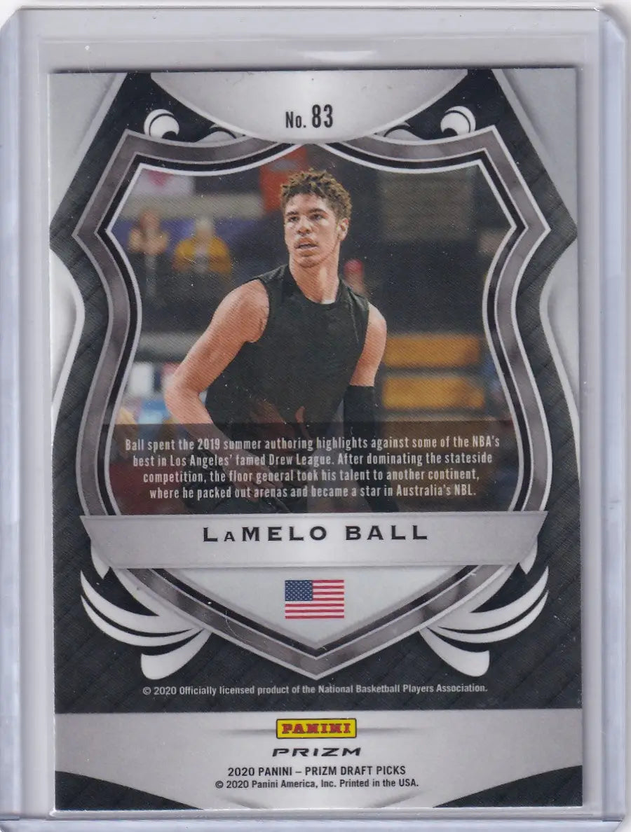 LaMelo Ball 2020 Panini Prizm Draft Green trading card Charlotte Hornets prizm draft green