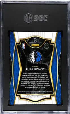 Graded 2020-21 Panini Select Luka Doncic Blue Retail Basketball Card SGC 8