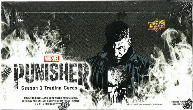 2020 Marvels The Punisher Season 1 Trading Card Box with sketch card and patch-work card