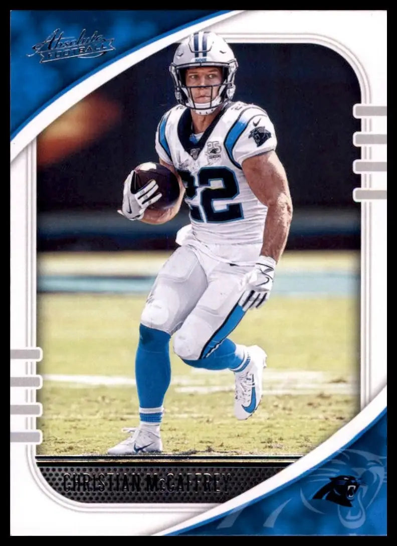 Christian McCaffrey football trading card from 2020 Panini Absolute Carolina Panthers
