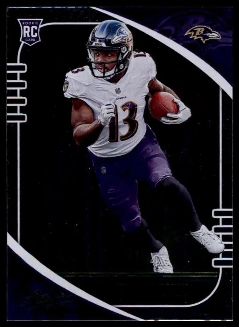 Football trading card of Baltimore Ravens player Devin Duvernay with jersey number 13
