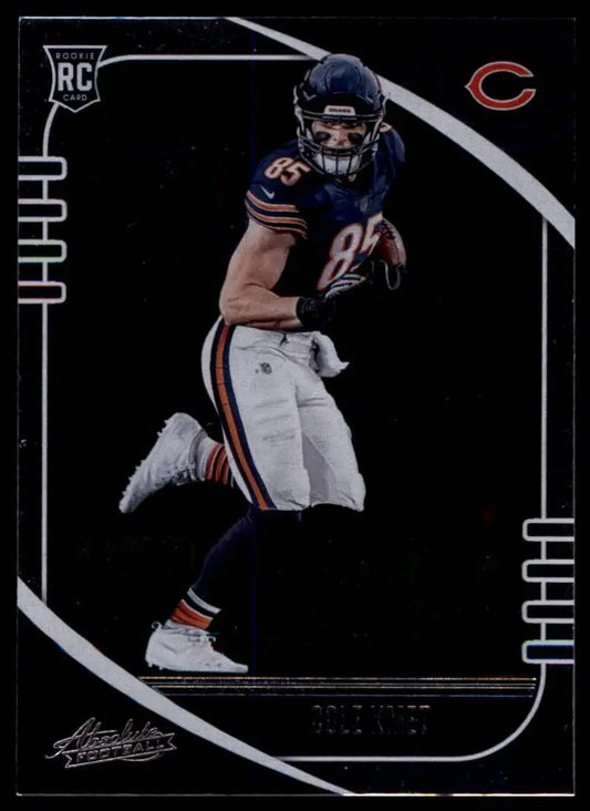 Football trading card featuring Cole Kmet in Chicago Bears uniform from 2020 Panini Absolute