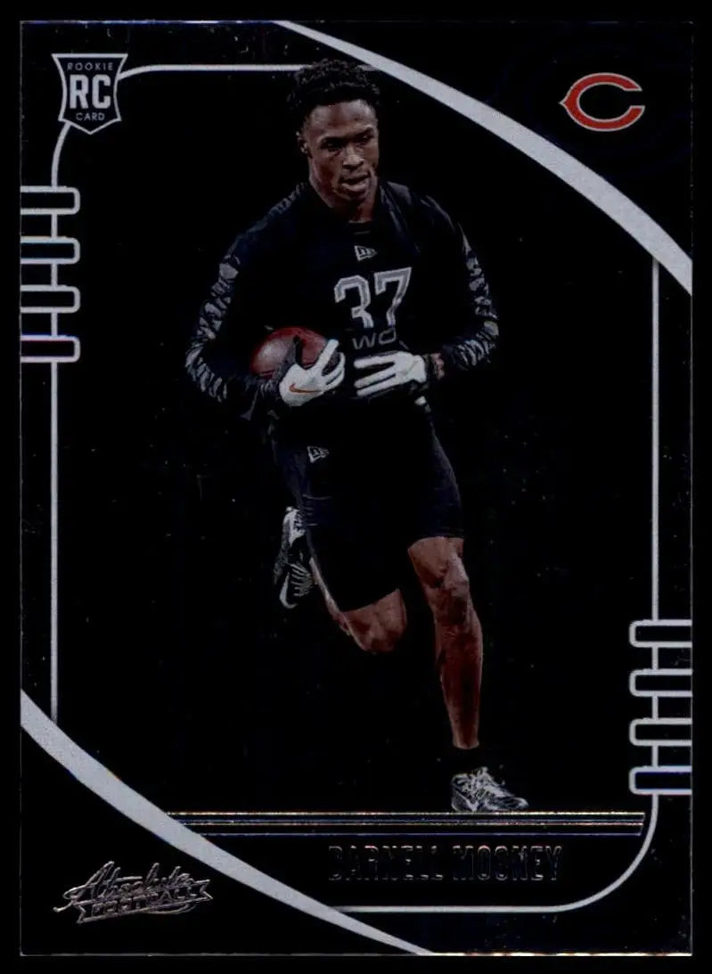 Football card featuring Darnell Mooney in dark uniform from 2020 Panini Absolute Rookie series